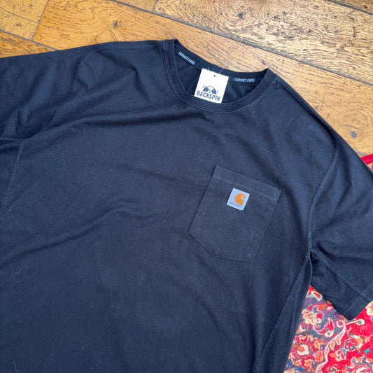 Vintage Carhartt Force Pocket Logo Black T-Shirt - XL