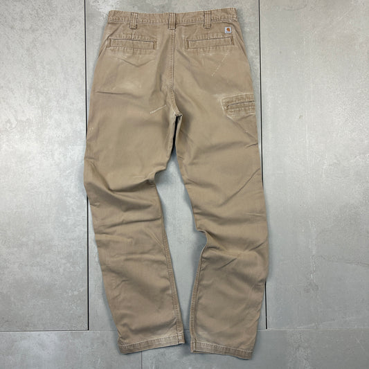 Vintage Carhartt Workwear Carpenter Light Brown Baggy Trousers - 36