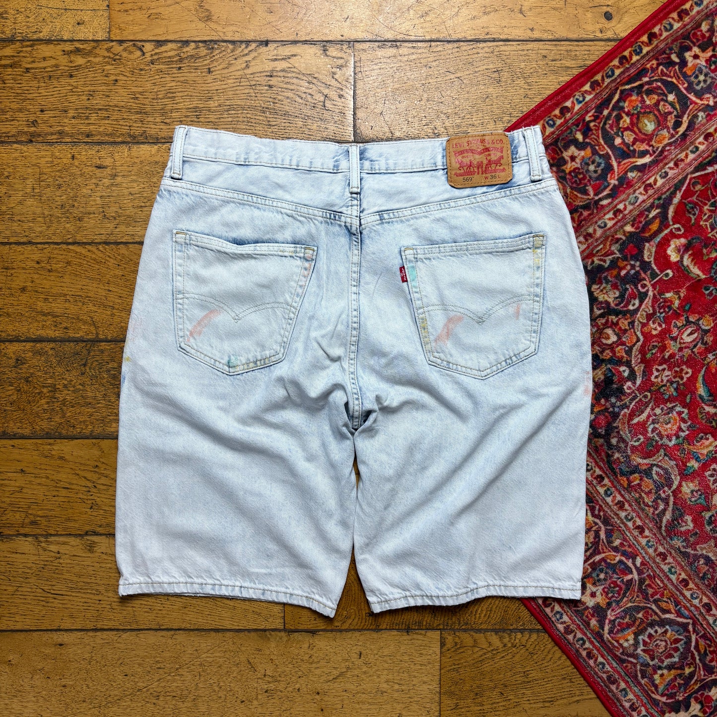 Vintage Levis 569 Blue Baggy Denim Shorts - 36