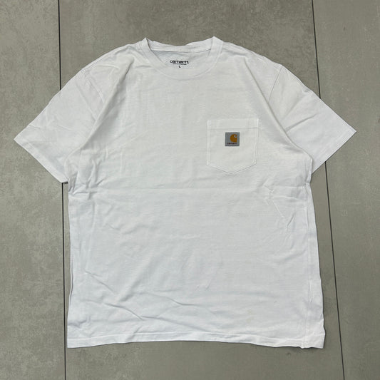Vintage Carhartt Pocket Logo White T-Shirt - L