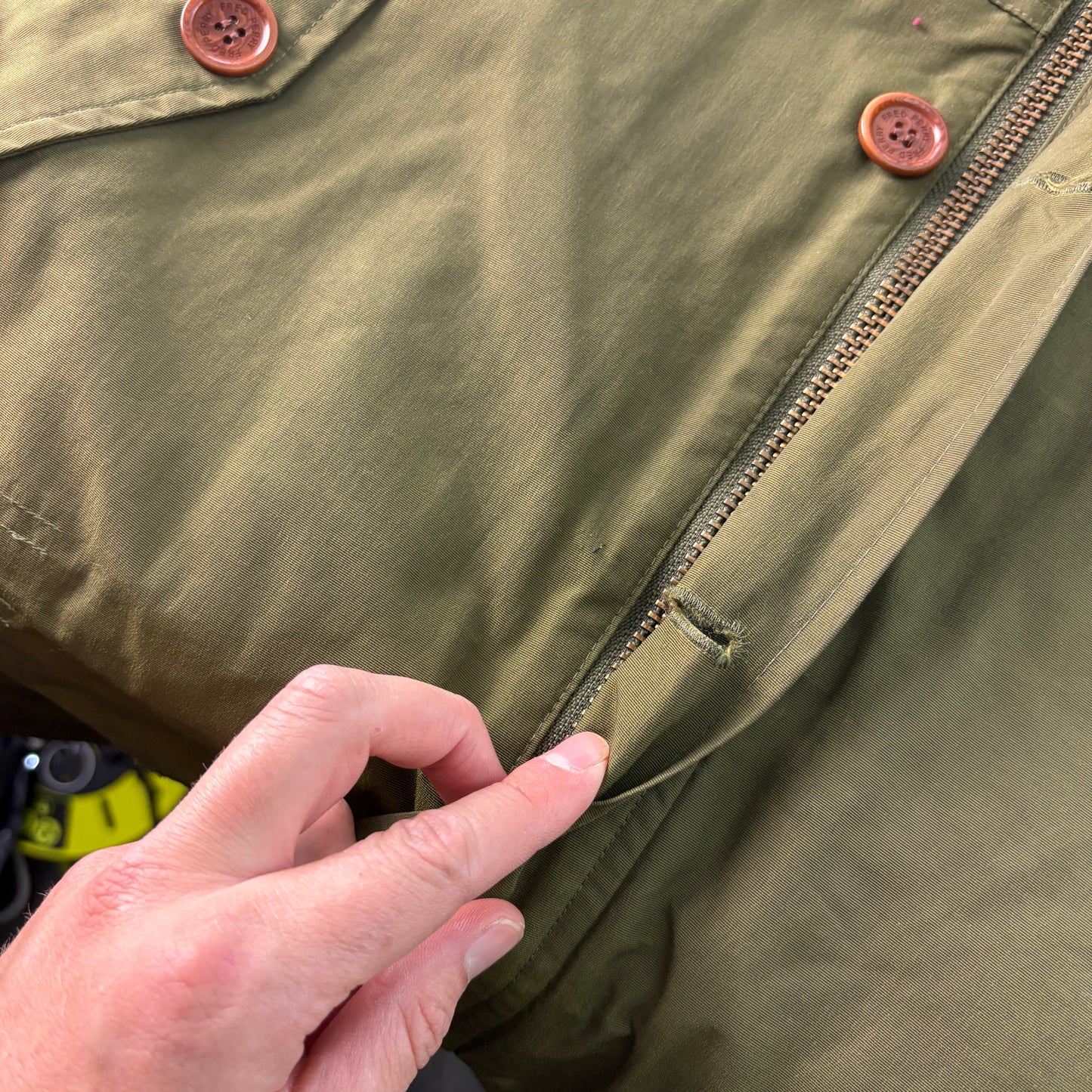 Vintage Fred Perry Green Parka Jacket Coat - L
