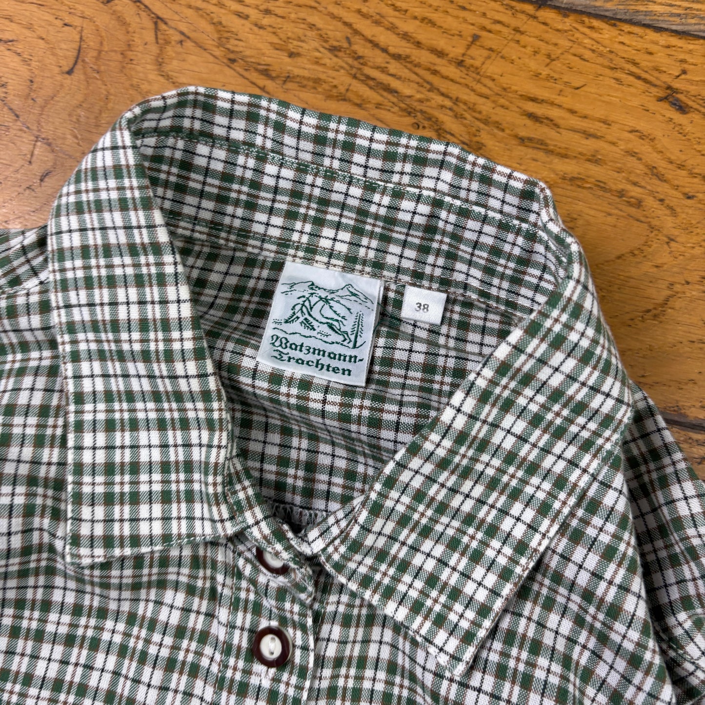Vintage Green Check Shirt - S