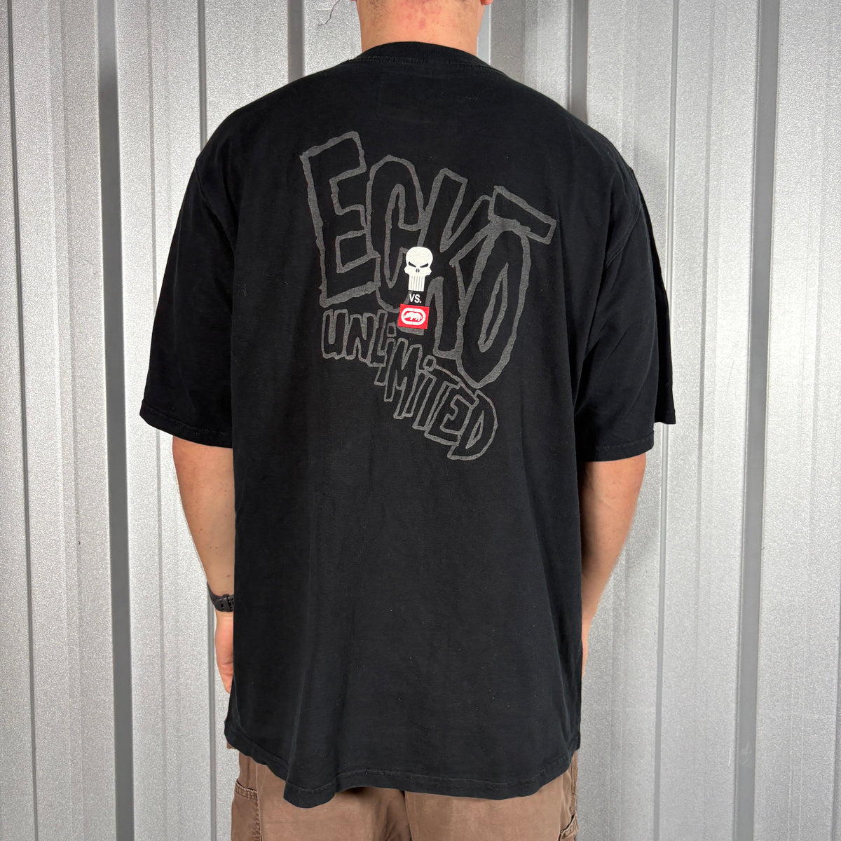 Ecko Unltd Marvel Punisher Black Hip Hop y2K Graphic T Shirt - L