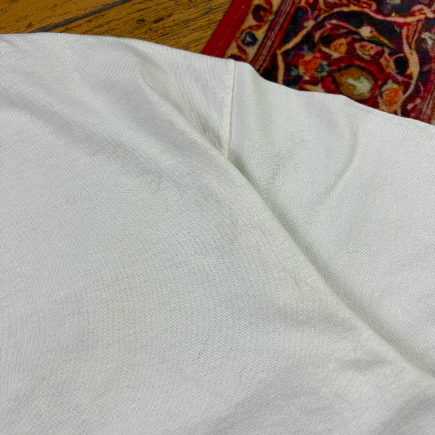 Vintage 90s White Funny Slogan Single Stitch Graphic T-Shirt - M