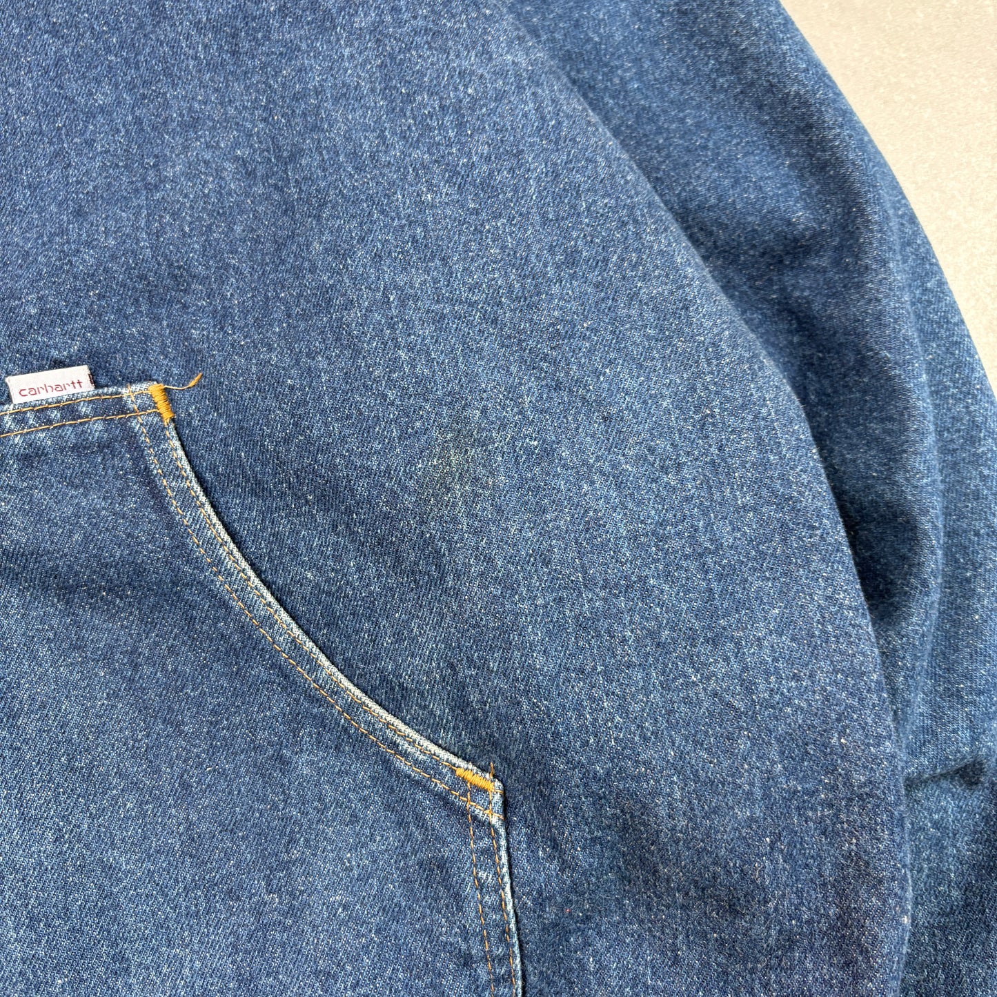 Vintage 1989 Carhartt Active Blue Denim Workwear Jacket -  XXL
