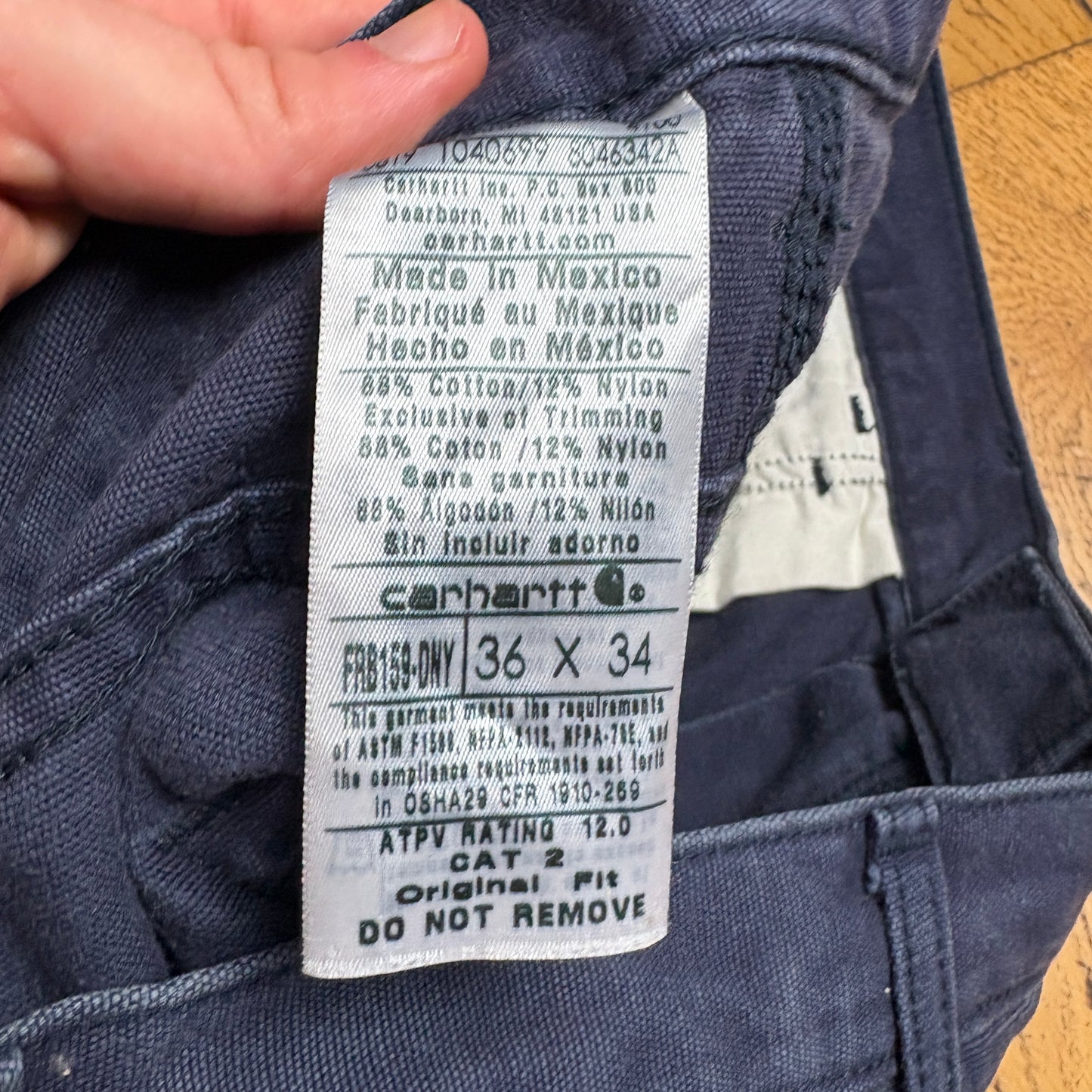 Vintage Carhartt Workwear Carpenter Navy Baggy Trousers - 38L