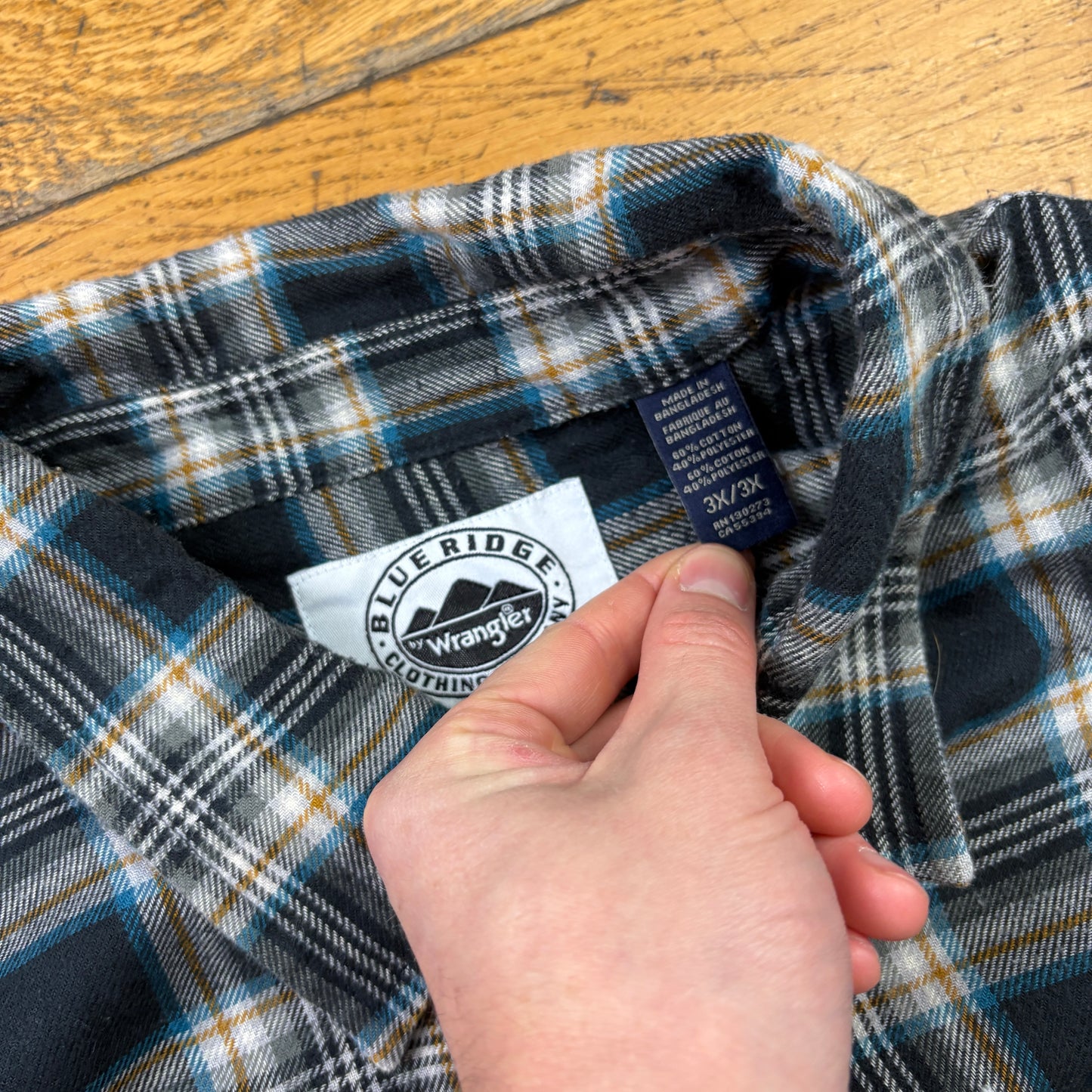 Vintage Wrangler Blue Check Shirt - 3XL