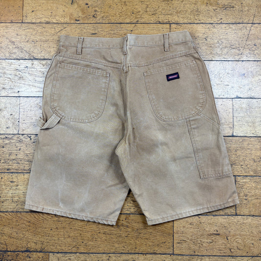 Vintage Dickies Workwear Carpenter Brown Baggy Shorts - 36