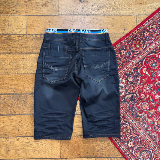 Vintage Embroidered Hip Hop Black Shorts Jorts - 33