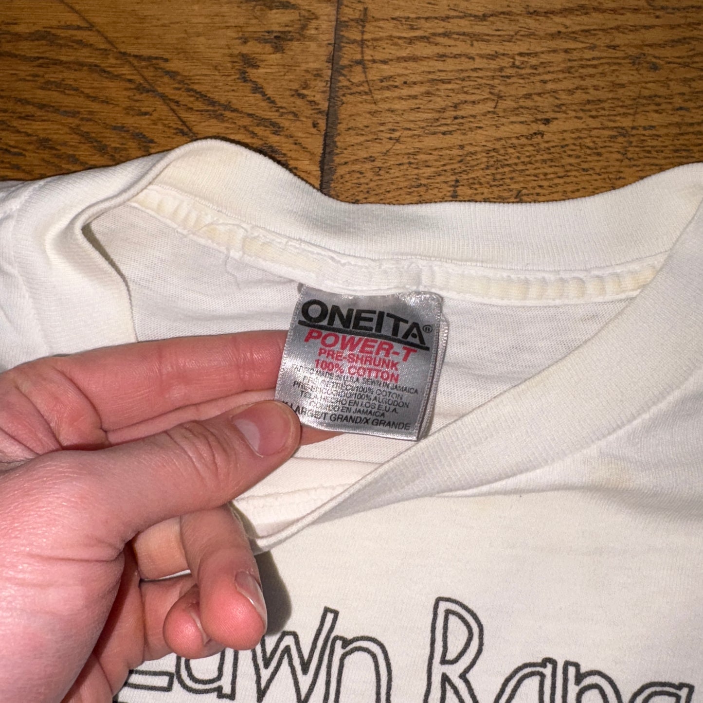 Vintage 90s Lawn Ranger Funny White Single Stitch Graphic T-Shirt - XL