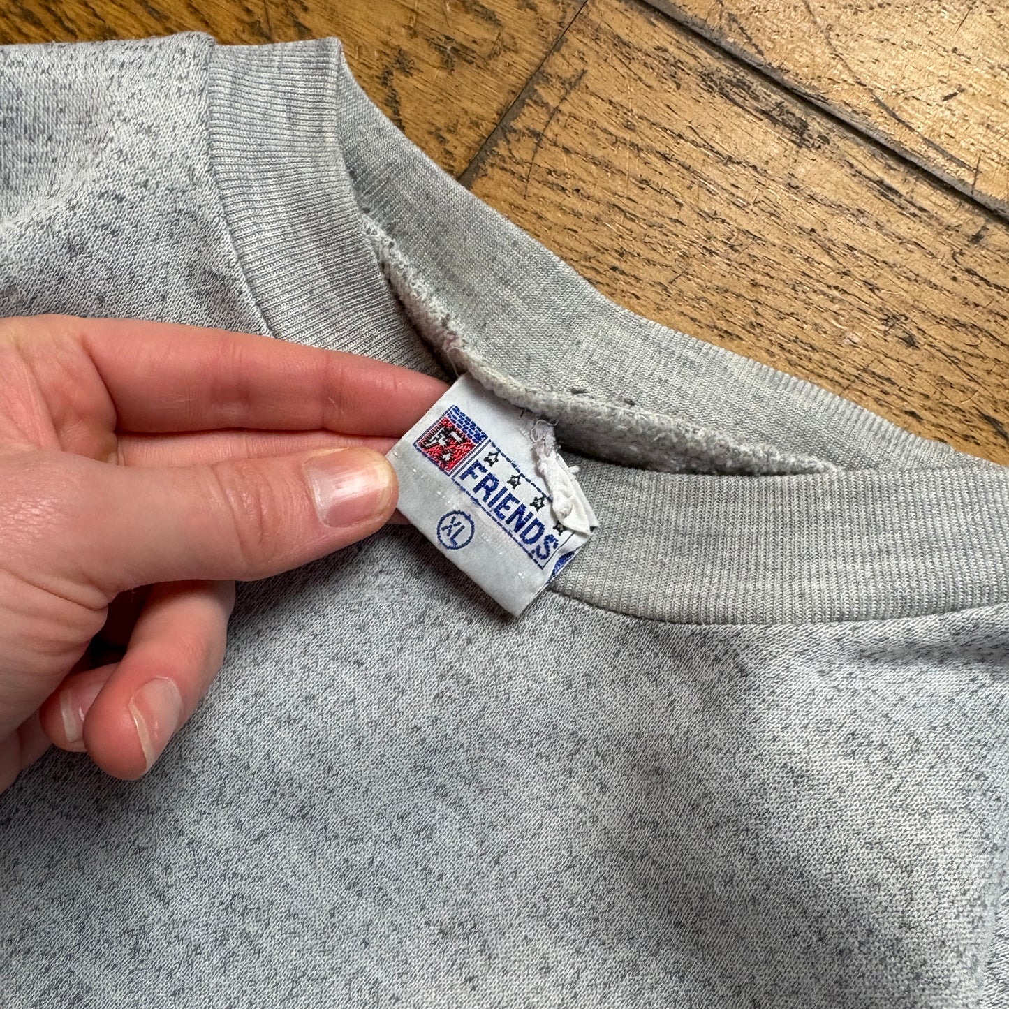 Vintage 90s Grey Graphic Boxy Sweatshirt - XL