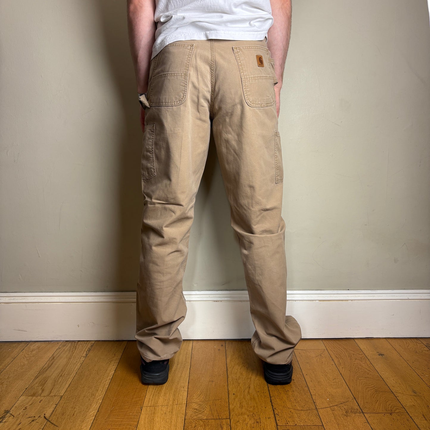 Vintage Carhartt Light Brown Workwear Carpenter Baggy Trousers - 32L