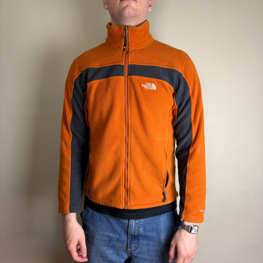 Vintage North Face Orange Fleece Zip Sweatshirt - S