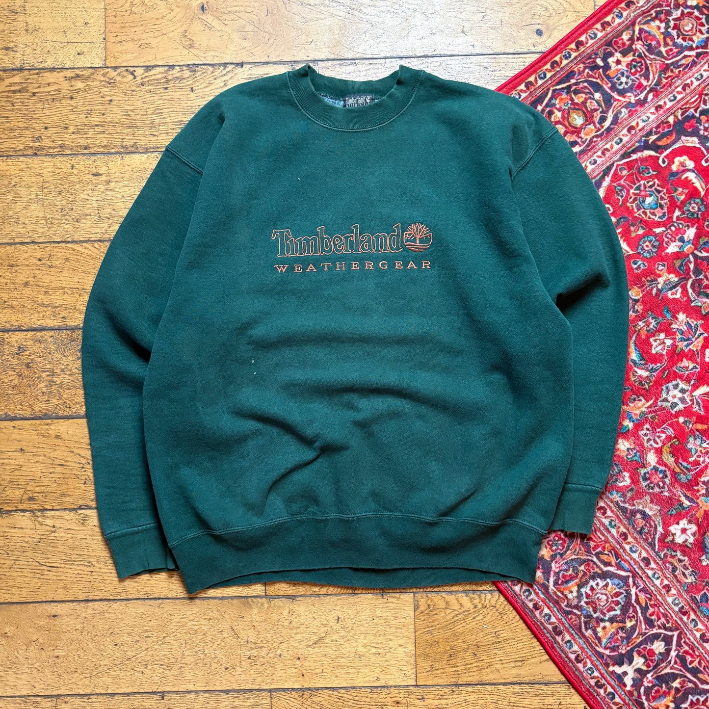 Vintage 90s Timberland Green Embroidered Sweatshirt - XL