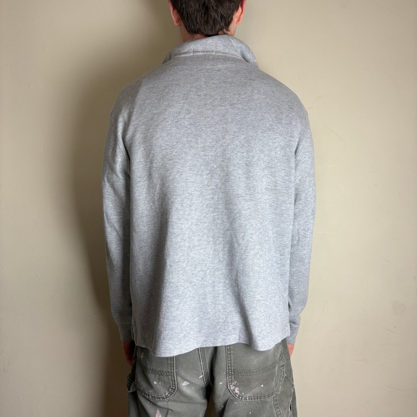 Vintage Ralph Lauren Quarter Zip Grey Jumper - XL