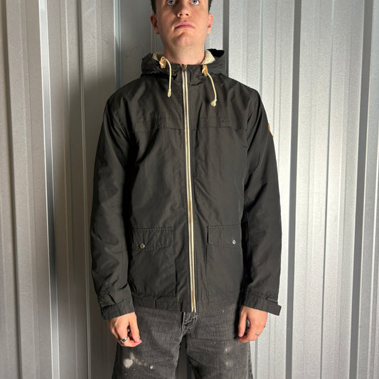 Vintage Quiksilver Black Grey Parka Jacket Surfwear Coat - M