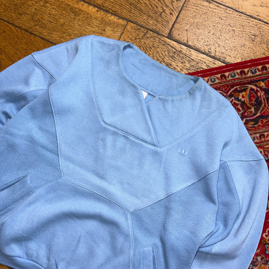 Vintage 90s Adidas Blue Womens Embroidered Sweatshirt - Size 8/10