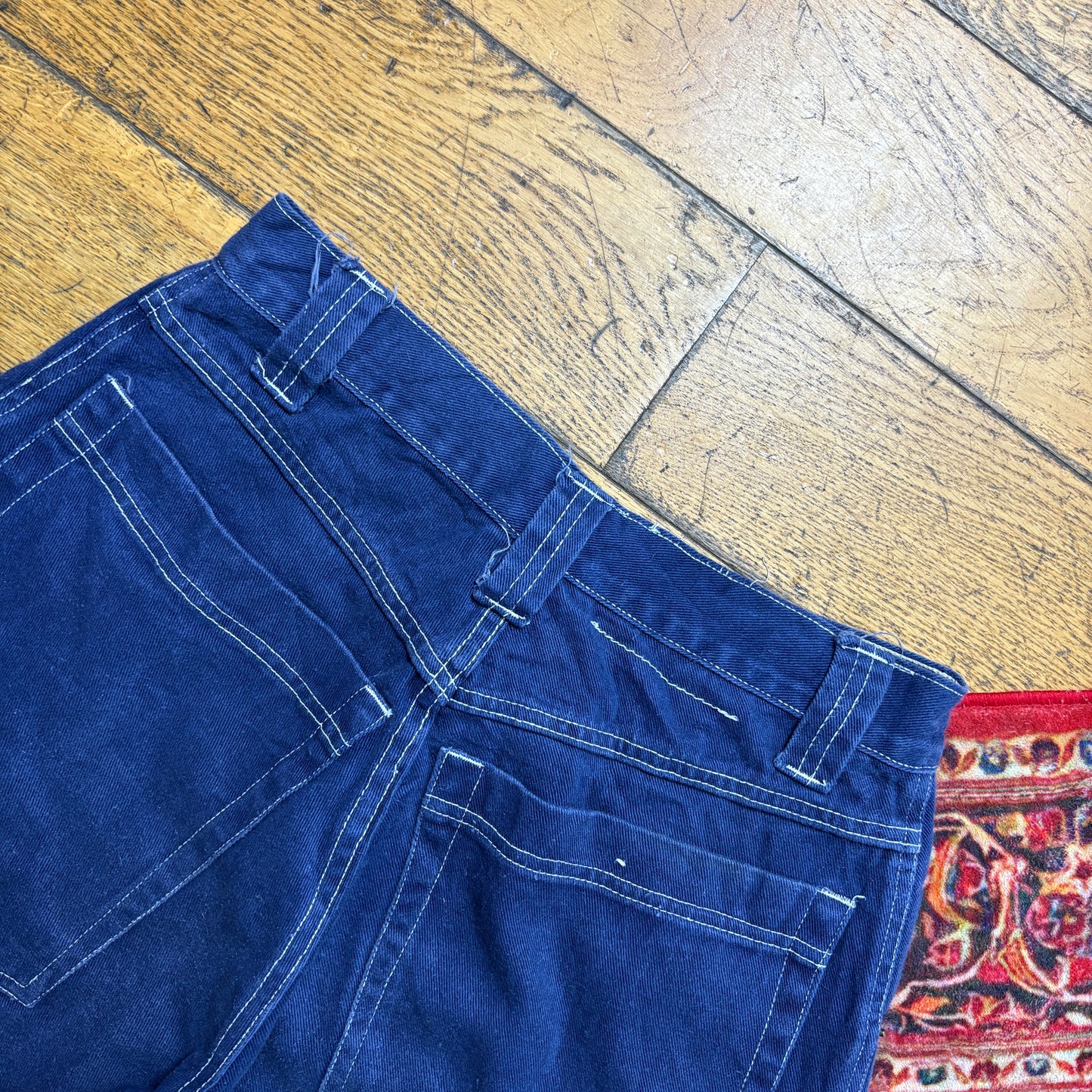 Vintage Blue Baggy Denim Shorts - 28