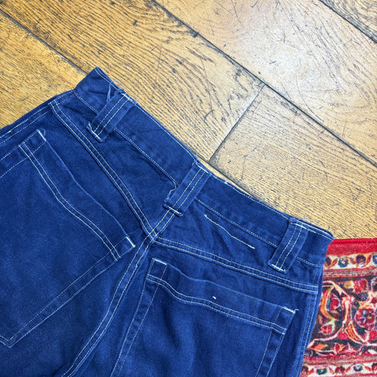 Vintage Blue Baggy Denim Shorts - 28
