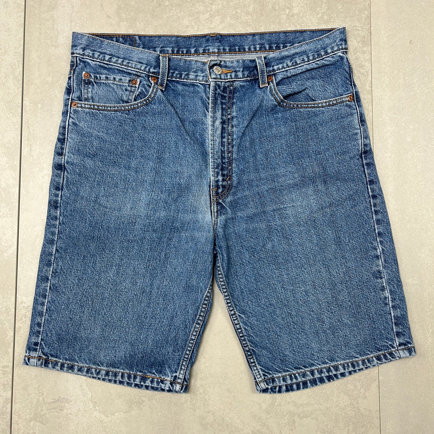 Vintage Levis 505 Blue Baggy Denim Shorts - 36