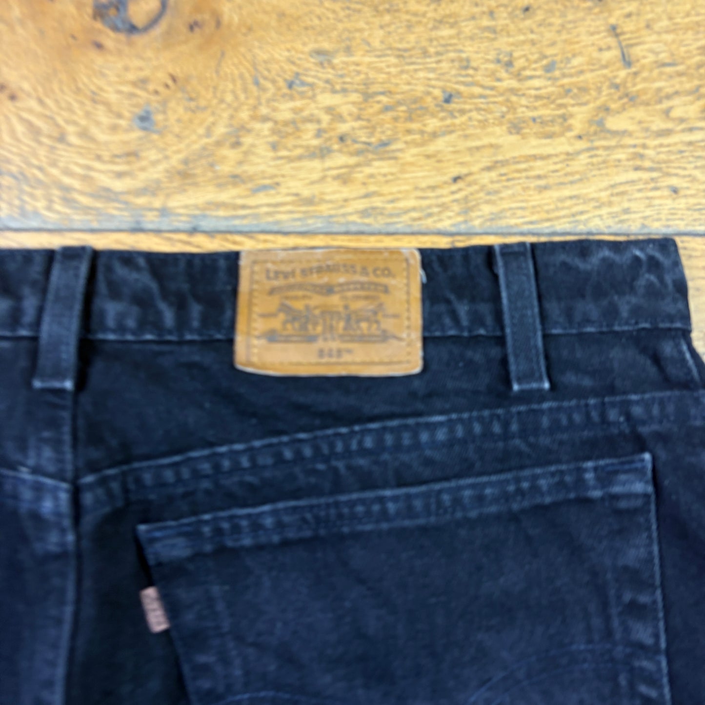 Vintage Levis 545 Baggy Tapered Black Denim Jeans - 38