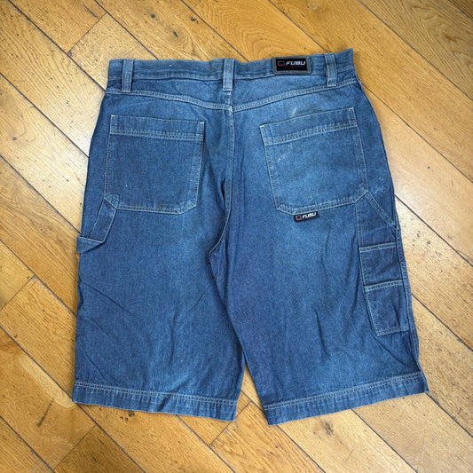 Vintage FUBU Embroidered Hip Hop Blue Baggy Shorts Jorts - 42