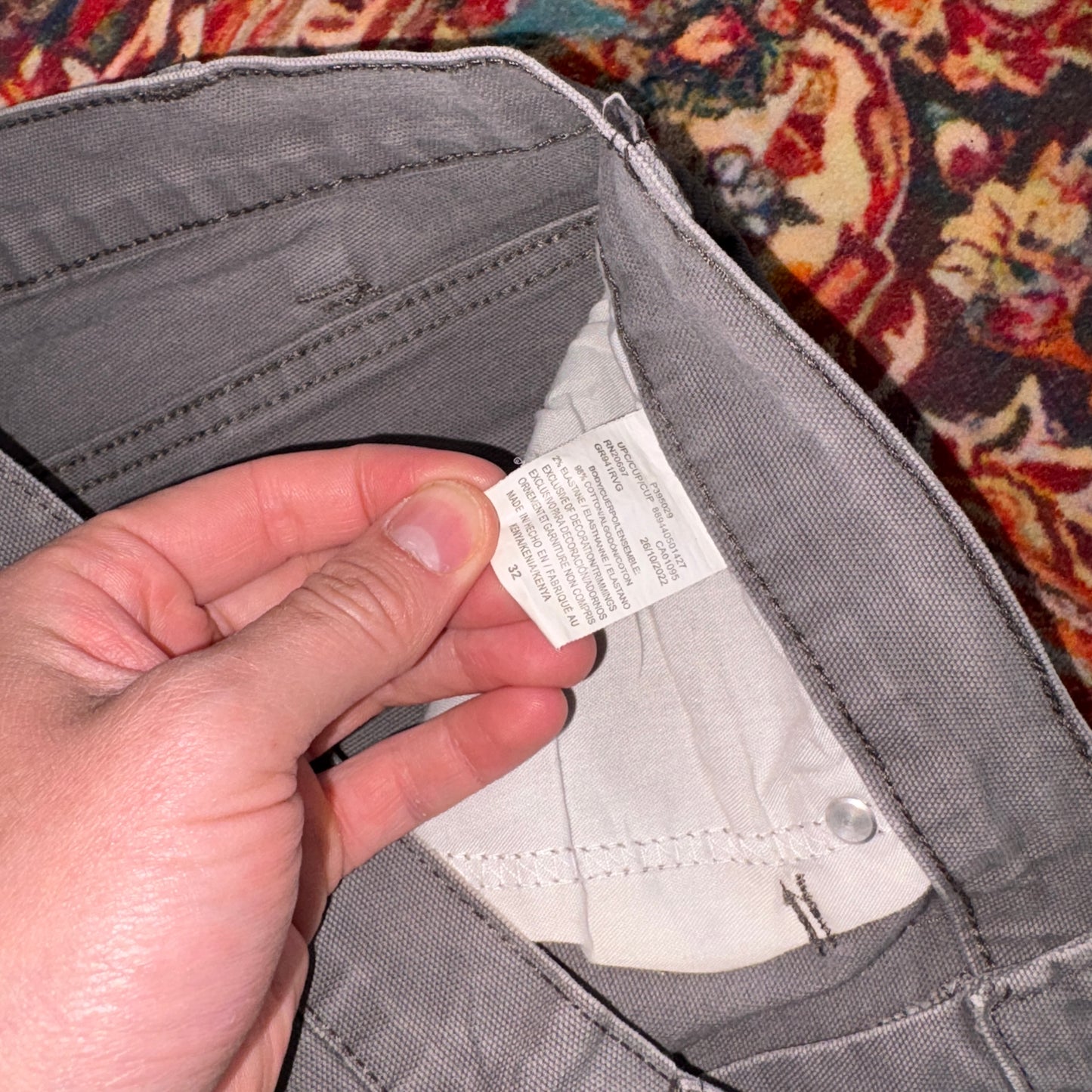 Vintage Dickies Workwear Carpenter Grey Baggy Shorts - 32