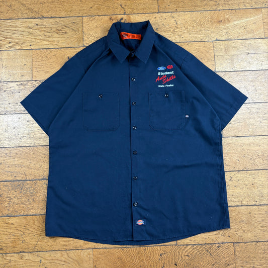 Vintage Navy Dickies Ford Embroidered Shirt - XL