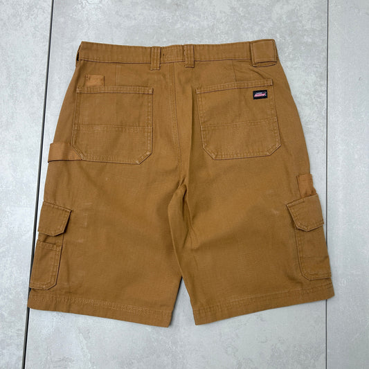 Vintage Dickies Workwear Carpenter Brown Baggy Shorts - 33