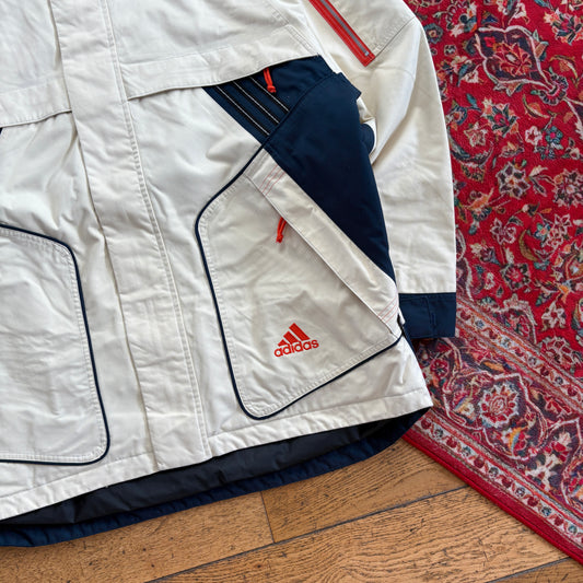 Vintage 90s Adidas Cream Technical Ski Snow Jacket - XL