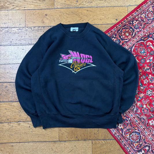 Vintage 90s Lee Black Embroidered Sweatshirt - L