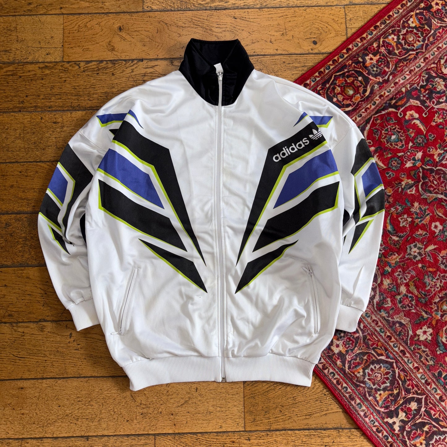 Vintage Adidas White 90s Tracksuit Track Shell Windbreaker Jacket - XL