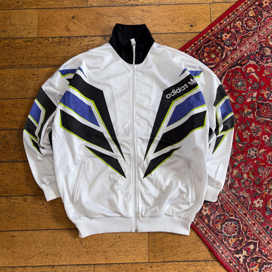 Vintage Adidas White 90s Tracksuit Track Shell Windbreaker Jacket - XL