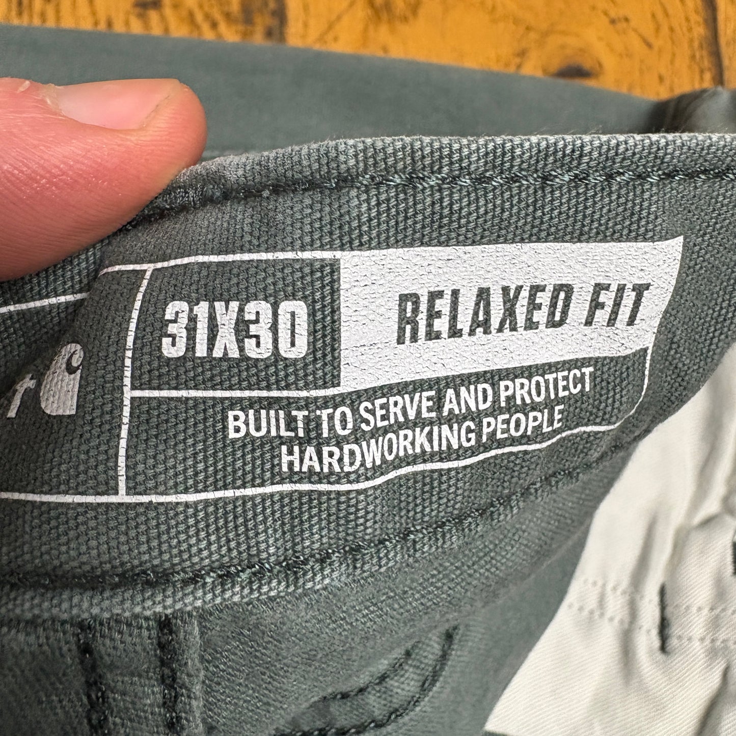 Vintage Carhartt Green Workwear Carpenter Straight Trousers - 31S