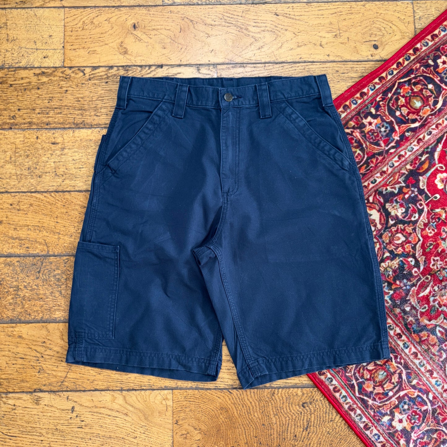 Vintage Carhartt Workwear Navy Baggy Carpenter Shorts - 32