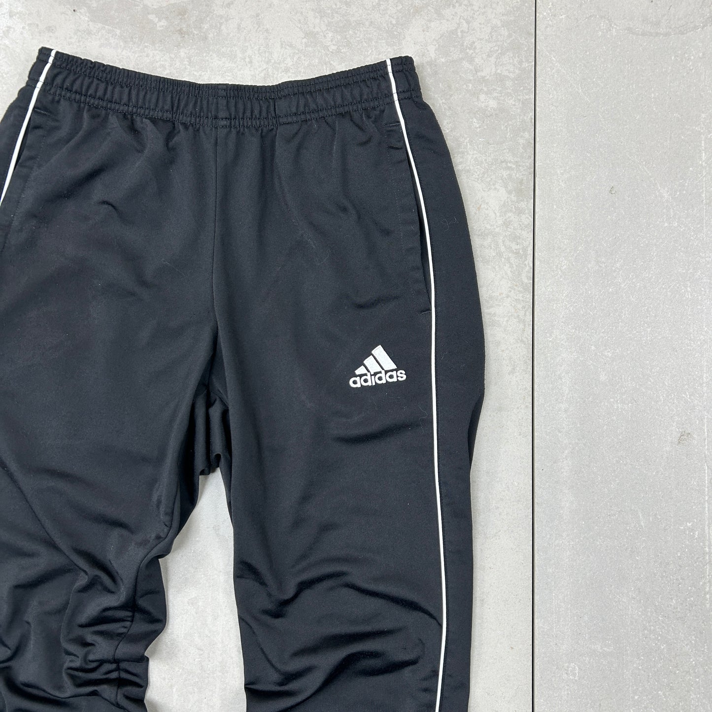 Vintage Adidas Black Baggy Cuffed Tracksuit Track Pants Bottoms - M