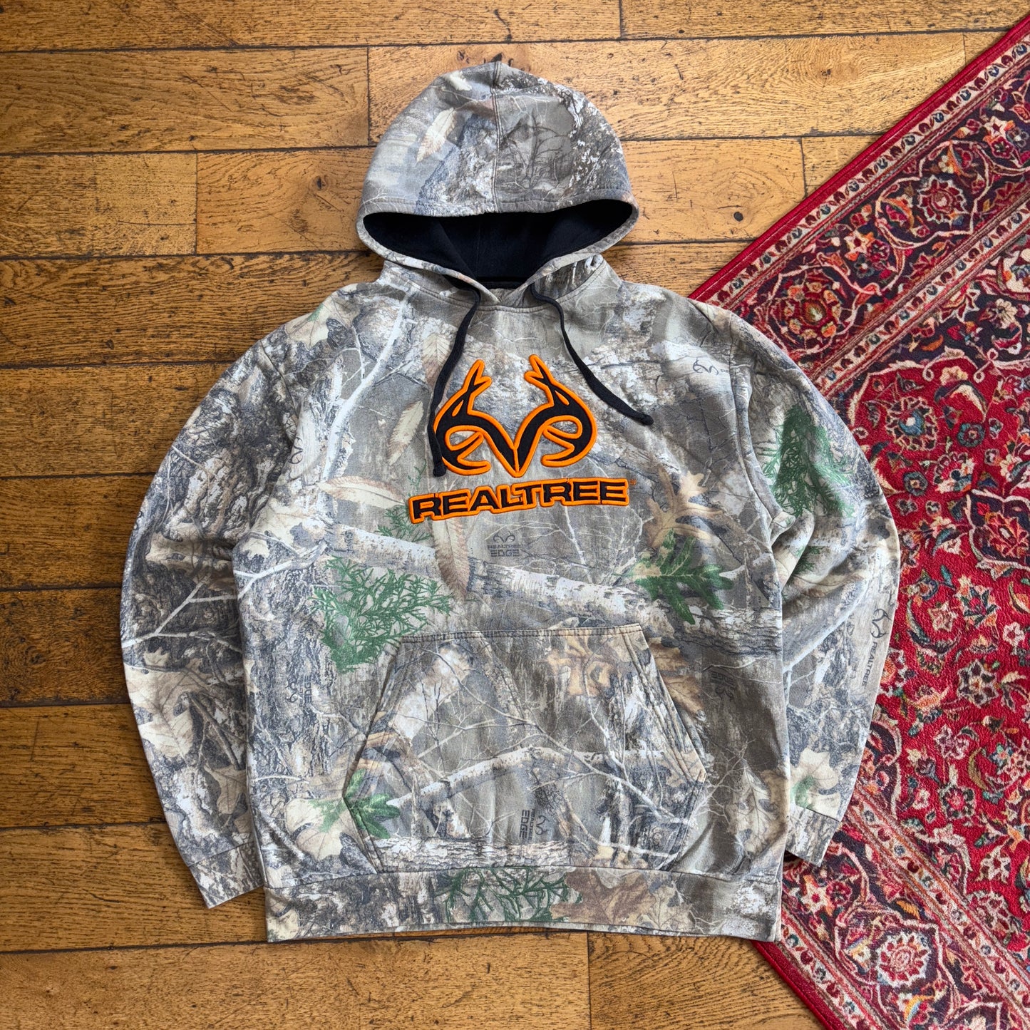 Vintage Realtree Camo Green Embroidered Hoodie Sweatshirt - XL