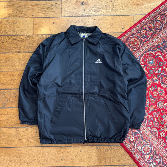 Vintage 90s Adidas Black Nylon Jacket - XL