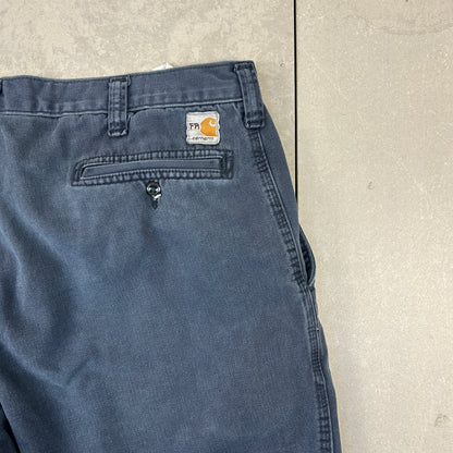 Vintage Carhartt Navy Workwear Carpenter Baggy Trousers - 38