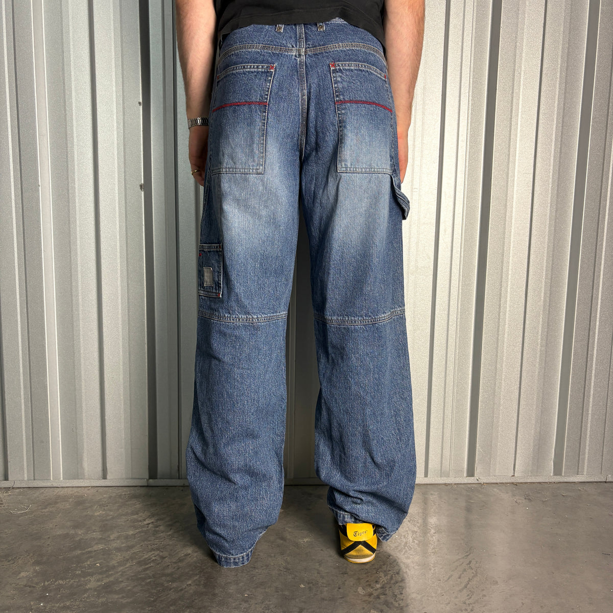 Union Bay Blue Embroidered Carpenter Hip Hop Y2K Baggy Jeans - 31L