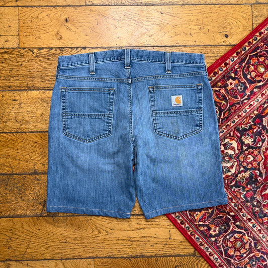Vintage Carhartt Blue Workwear Baggy Carpenter Jorts Shorts - 34