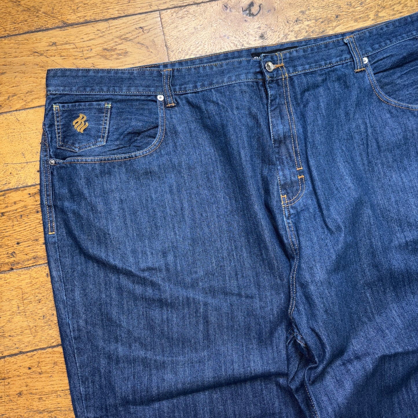 Vintage Rocawear Blue Embroidered Y2K Hip Hop Baggy Jeans - 56S