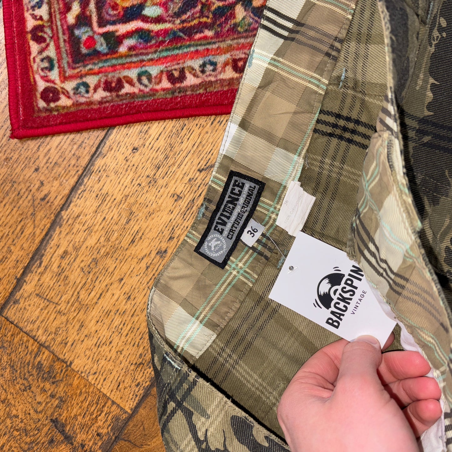Vintage Evidence Green Camo Hip Hop Baggy Shorts Jorts - 38