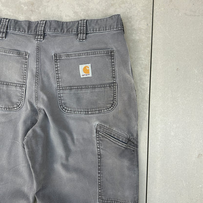 Vintage Carhartt Grey Workwear Carpenter Straight Trousers - 32