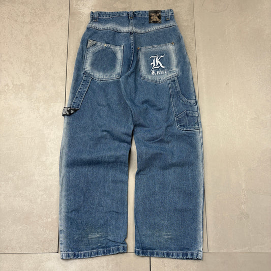 Vintage Karl Kani Blue Embroidered Hip Hop Baggy Jeans - 32