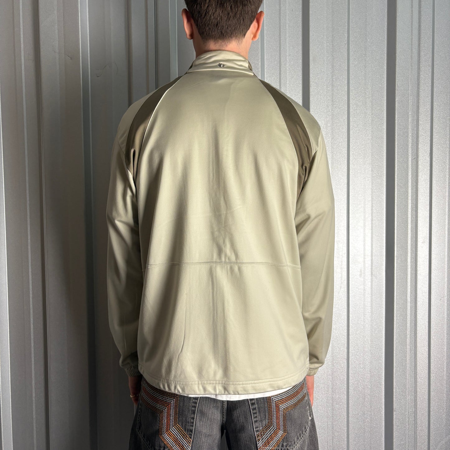 Vintage Nike Y2K 00s Gold Cream Tracksuit Track Jacket - M