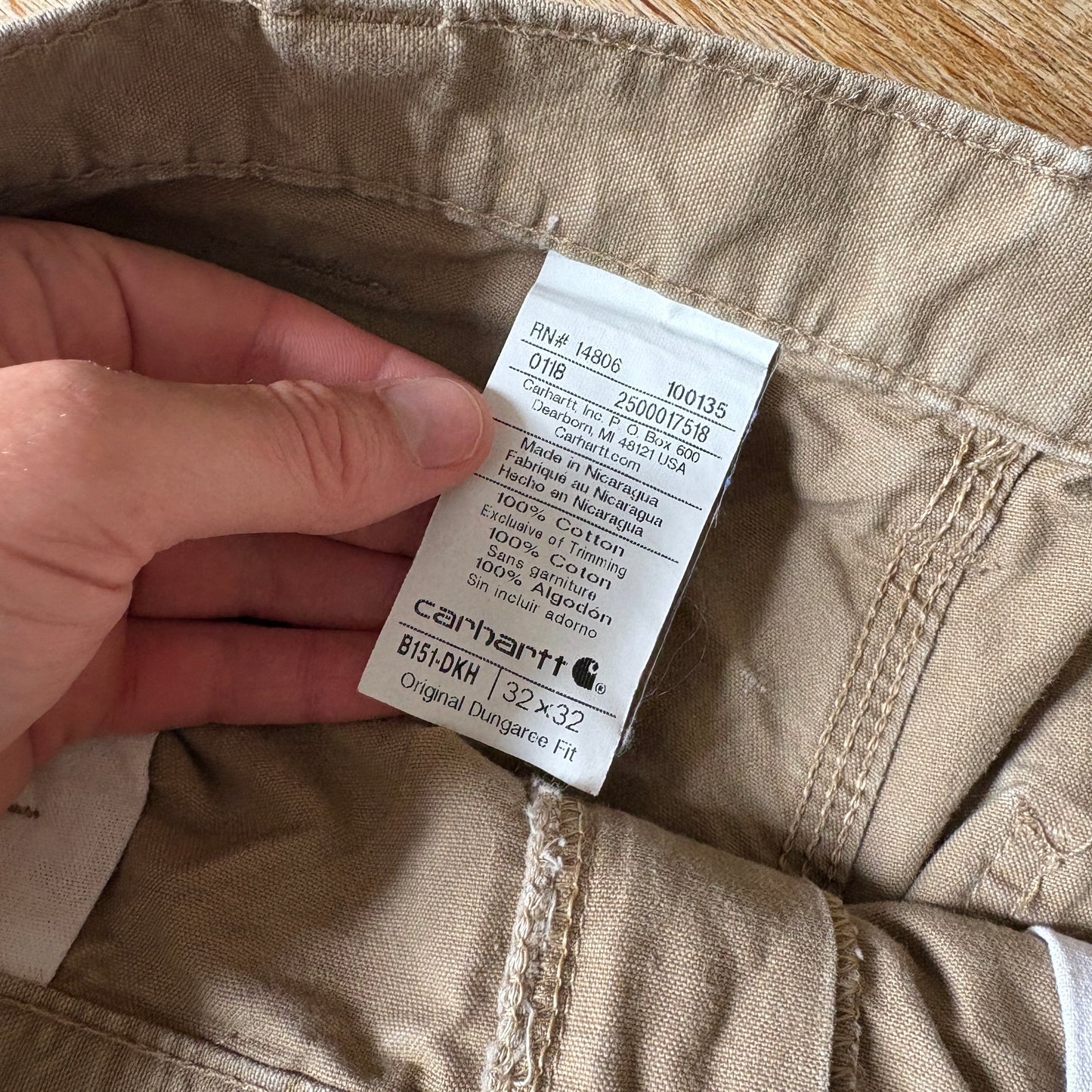 Vintage Carhartt Brown Cream Workwear Carpenter Baggy Trousers - 32R