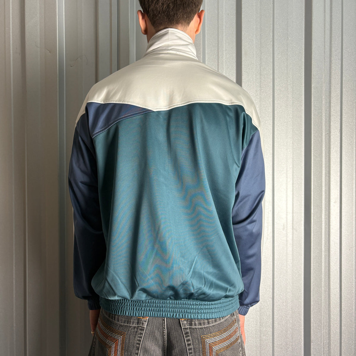 Vintage Sergio Tacchini 90s Blue White Tracksuit Track Shell Jacket - L