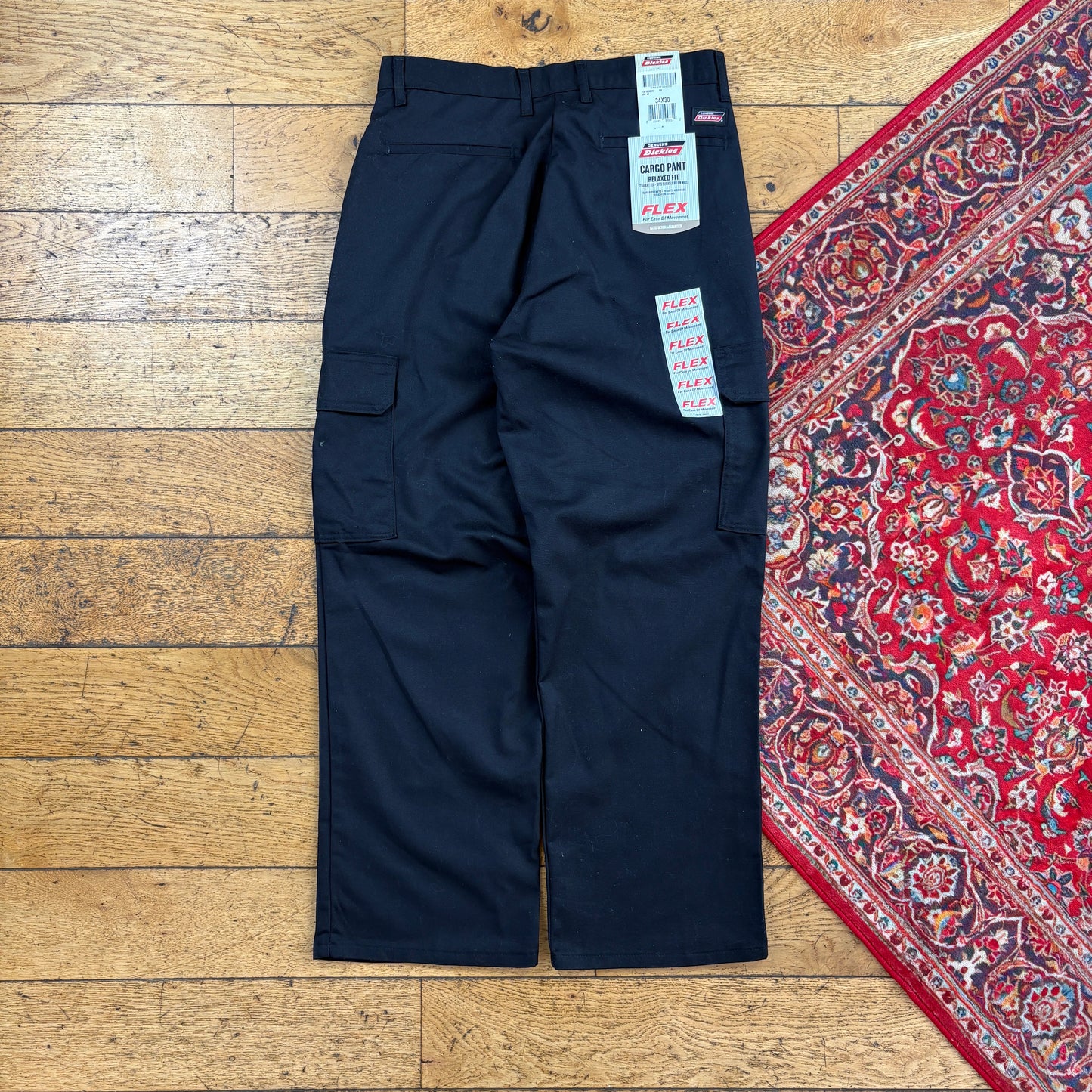 Vintage Dickies 874 Black Cargo Skate Trousers - 34