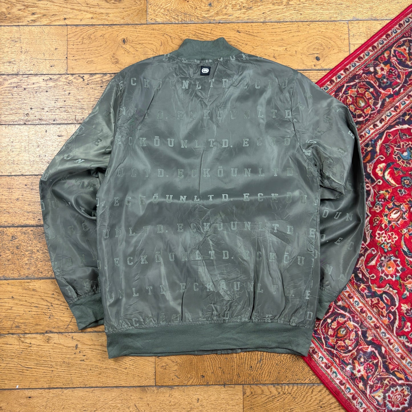 Vintage Ecko UNLTD Green Embroidered MA-1 Bomber Jacket - S